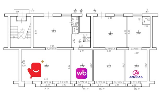 Продажа помещения с арендатором 53,6 м² 
